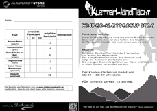 Faltblatt Kinder-Klettercup U10
